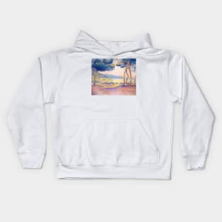 Pines Along the Shore by Henri-Edmond Cross Kids Hoodie